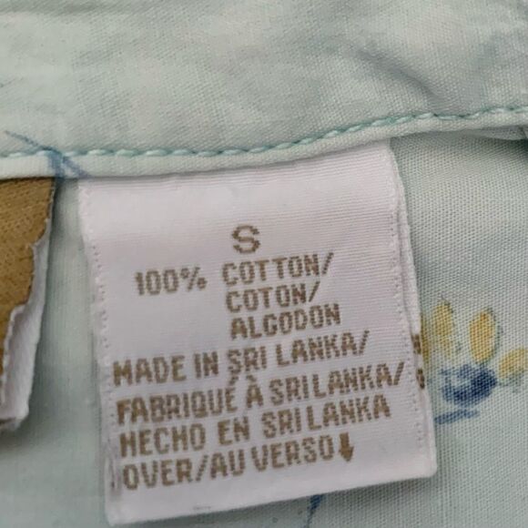 Liz Claiborne Blue Floral Button Down Shirt Size Small - Picture 9 of 12